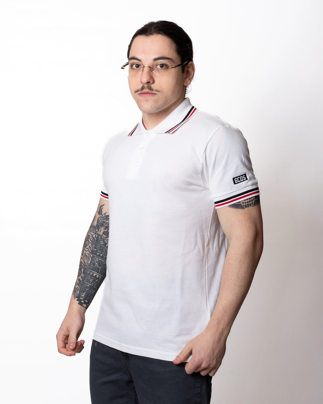 Polo GCDS con fasce a contrasto uomo