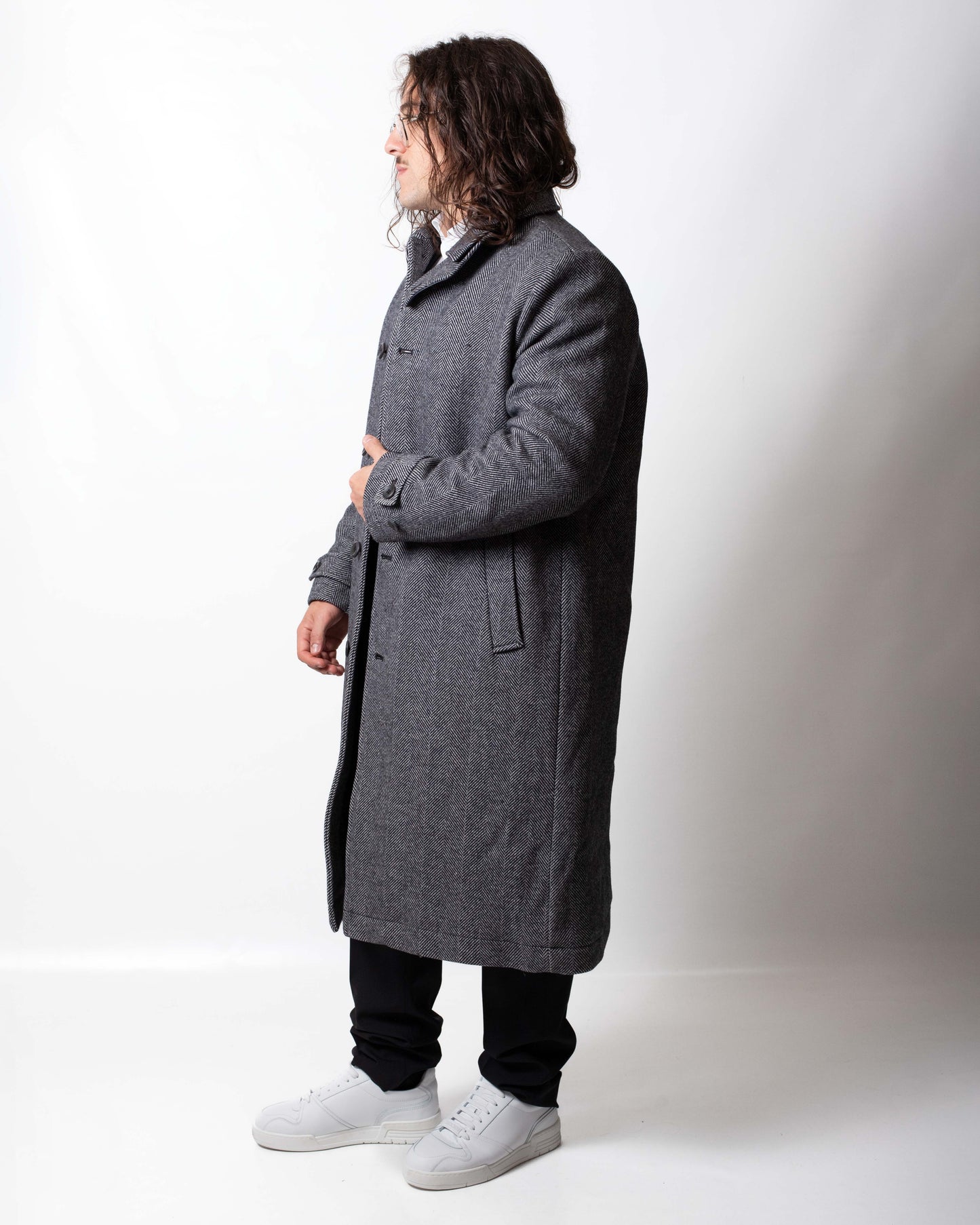 Cappotto Calvin Klein monopetto in misto lana uomo