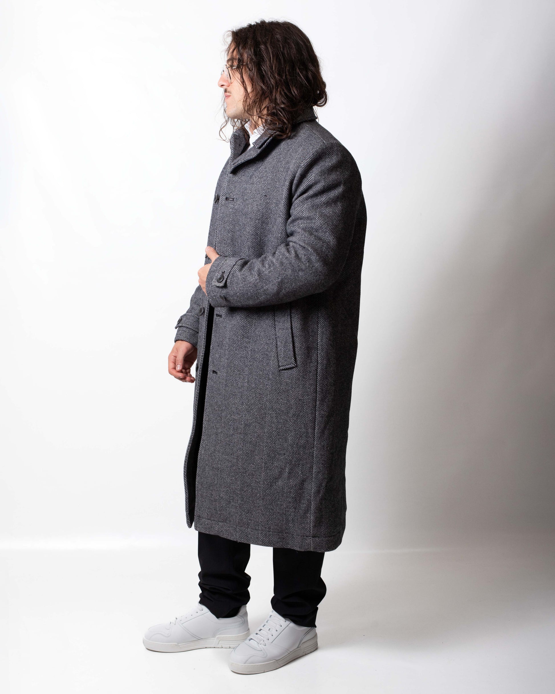 Cappotto Calvin Klein monopetto in misto lana uomo