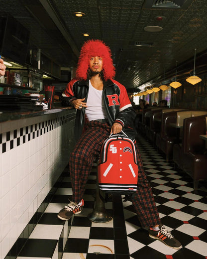 Zaino Sprayground rosso Varsity shark dlx backpack