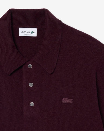 Maglia polo Lacoste in lana con logo ricamato