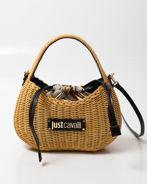 Borsa Just Cavalli in paglia con tracolla donna