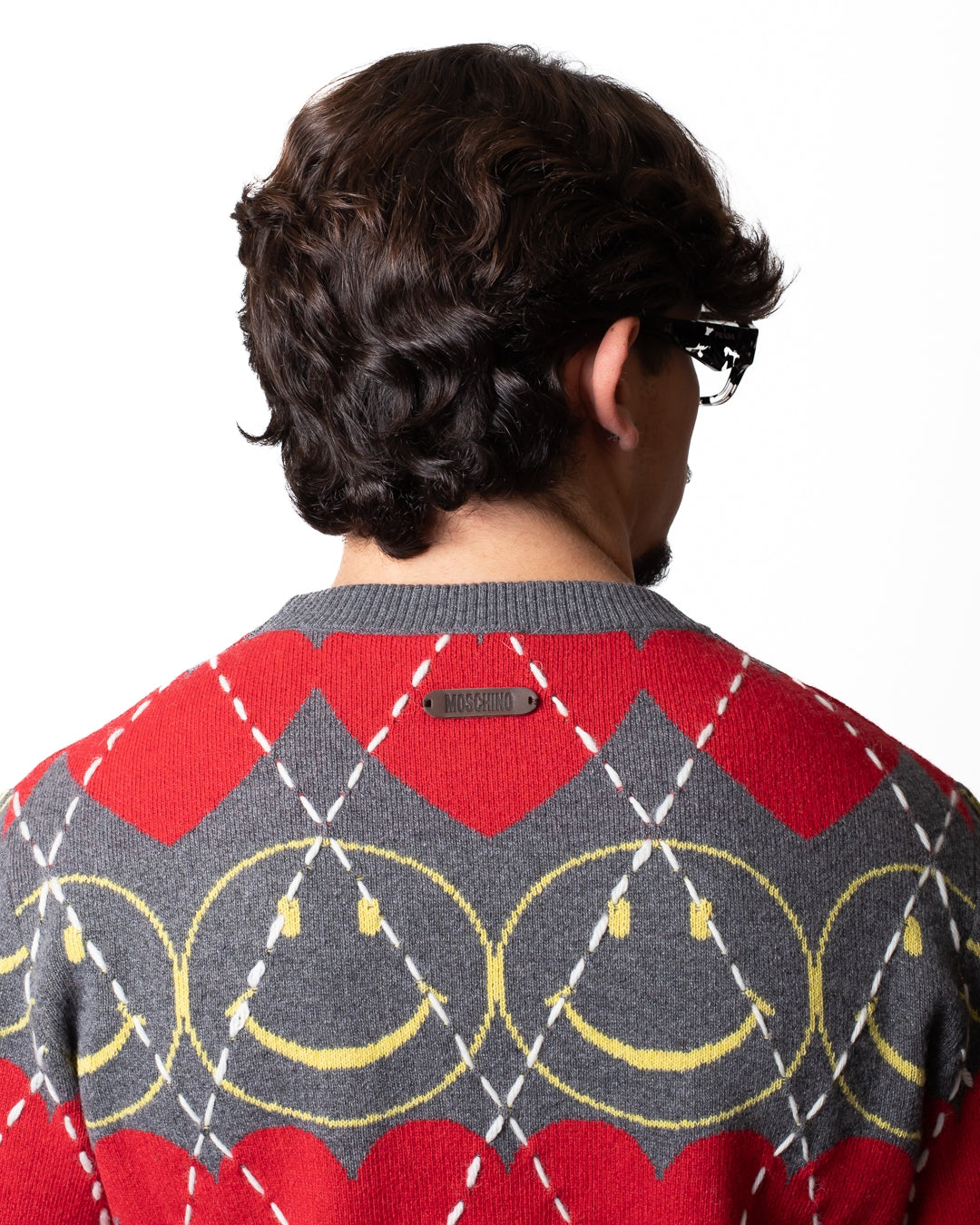 Maglia Moschino "Smiley Capsule" girocollo con ricami all-over