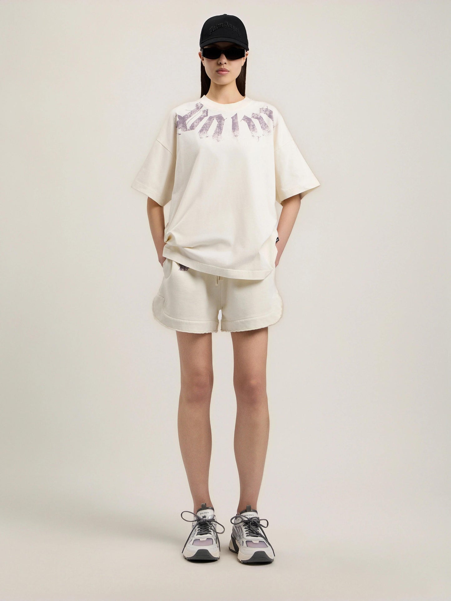 Short Palm Angels in felpa "Big Waist Logo" donna