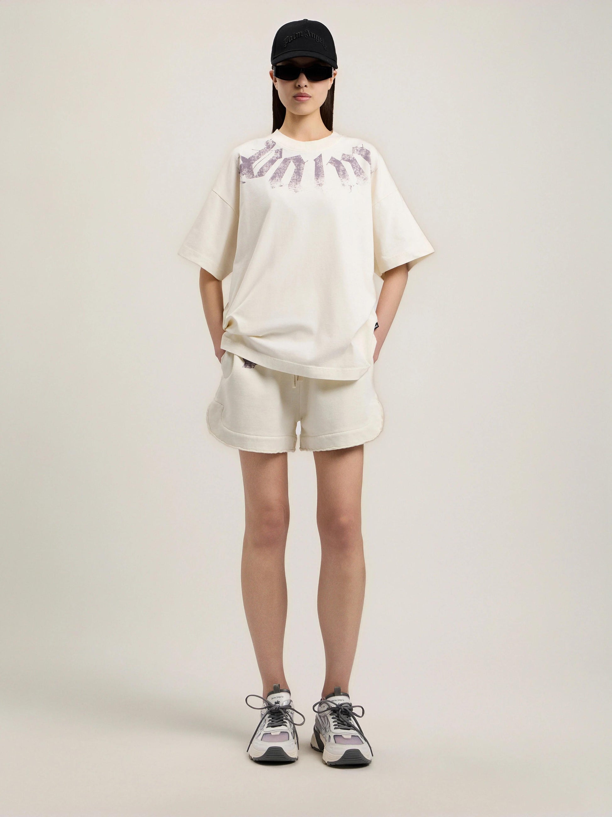 Short Palm Angels in felpa "Big Waist Logo" donna