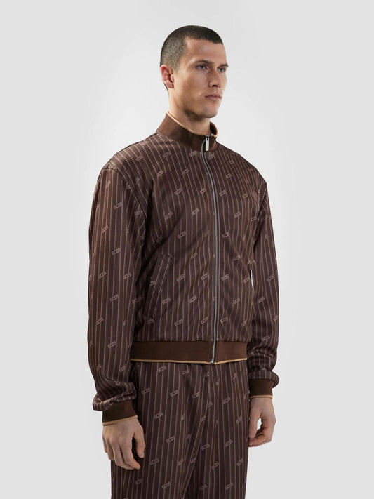 Felpa GCDS fullzip in acetato con logo all-over uomo