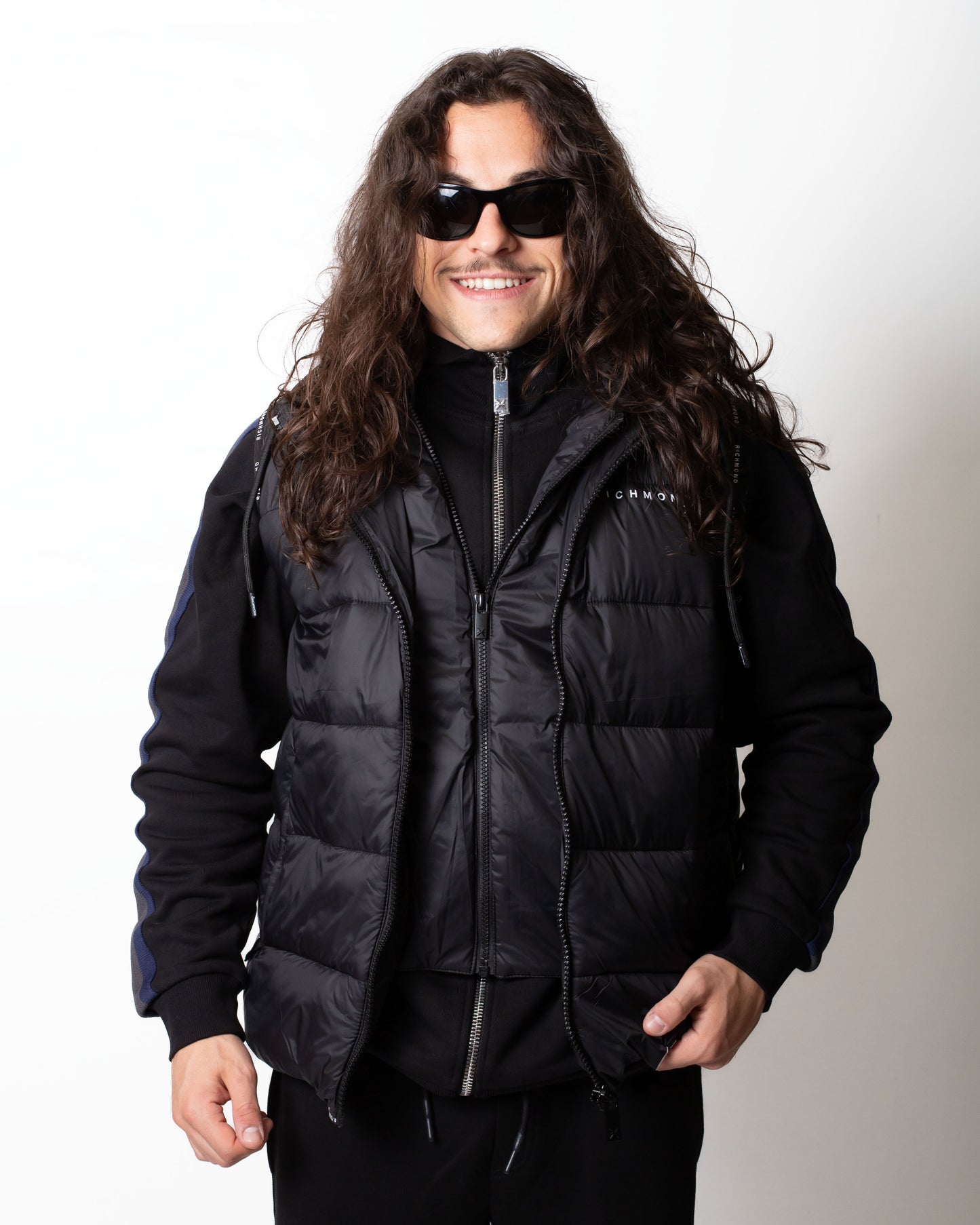 Gilet Richmond X trapuntato con bordi logati uomo