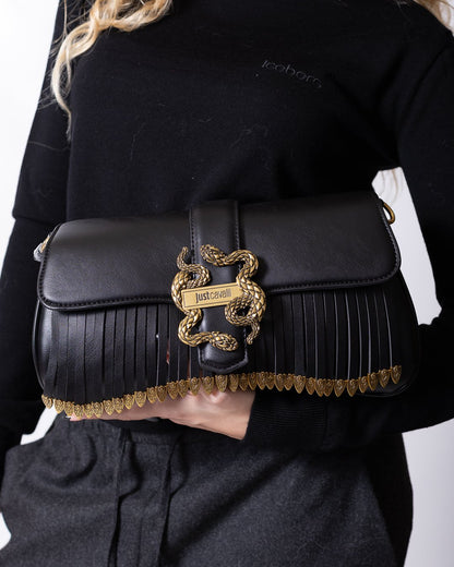 Borsa Just Cavalli in eco pelle con dettagli logo e dettagli oro