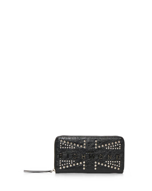 Portafogli John Richmond con borchie e placche in metallo donna