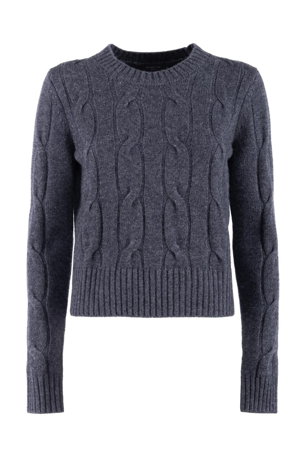 Maglia Nenette in lana e cashmere con trama a trecce