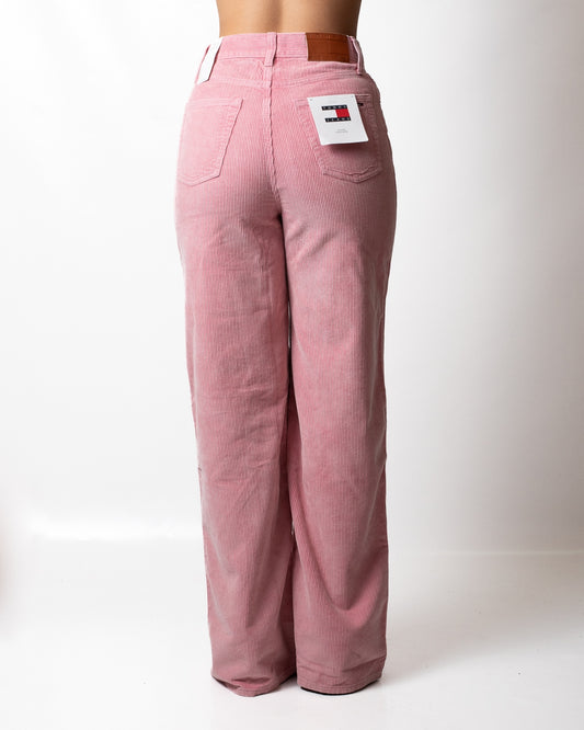 Pantalone Tommy Jeans high wide in costina donna