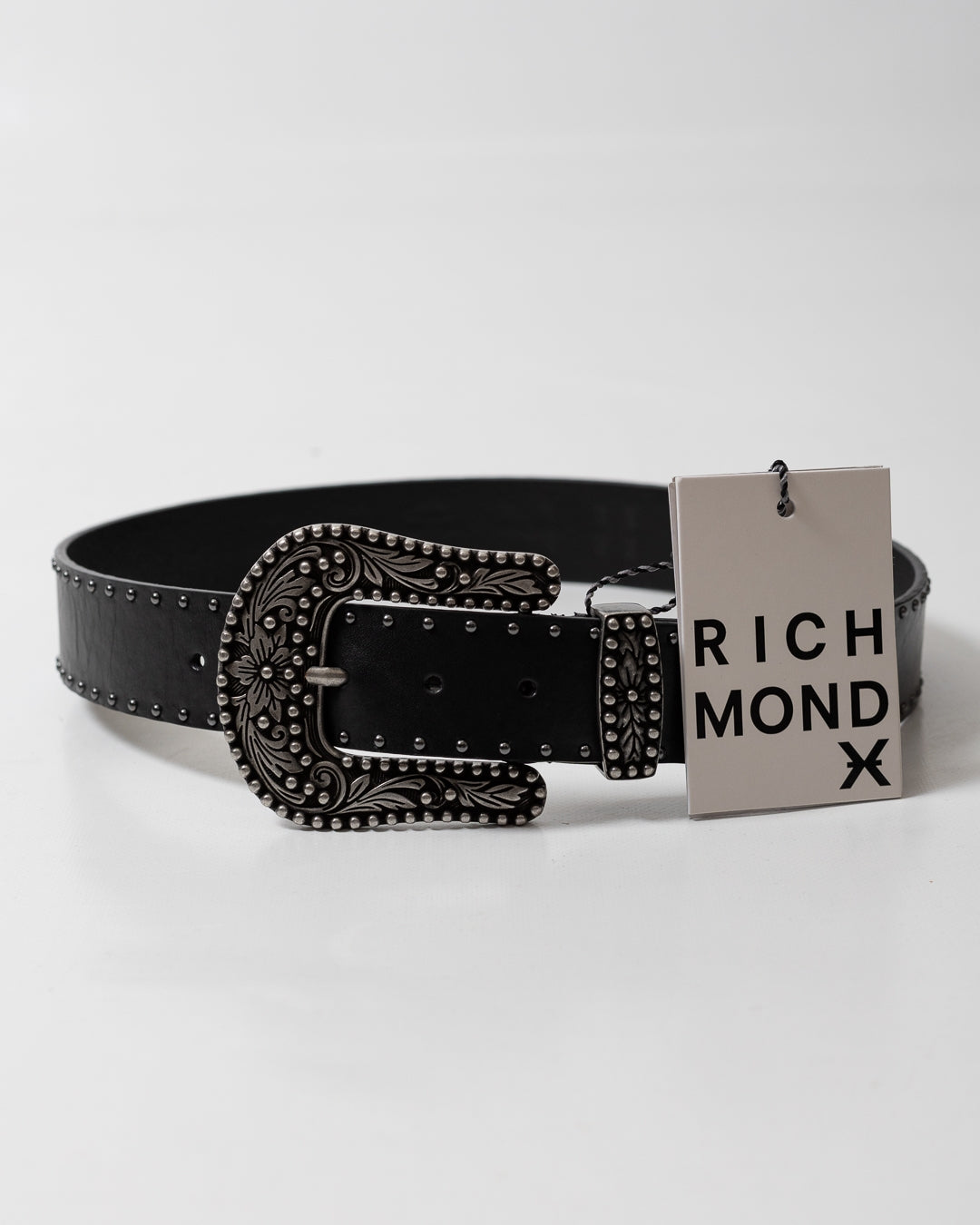 Cintura Richmond X in pelle con borchie