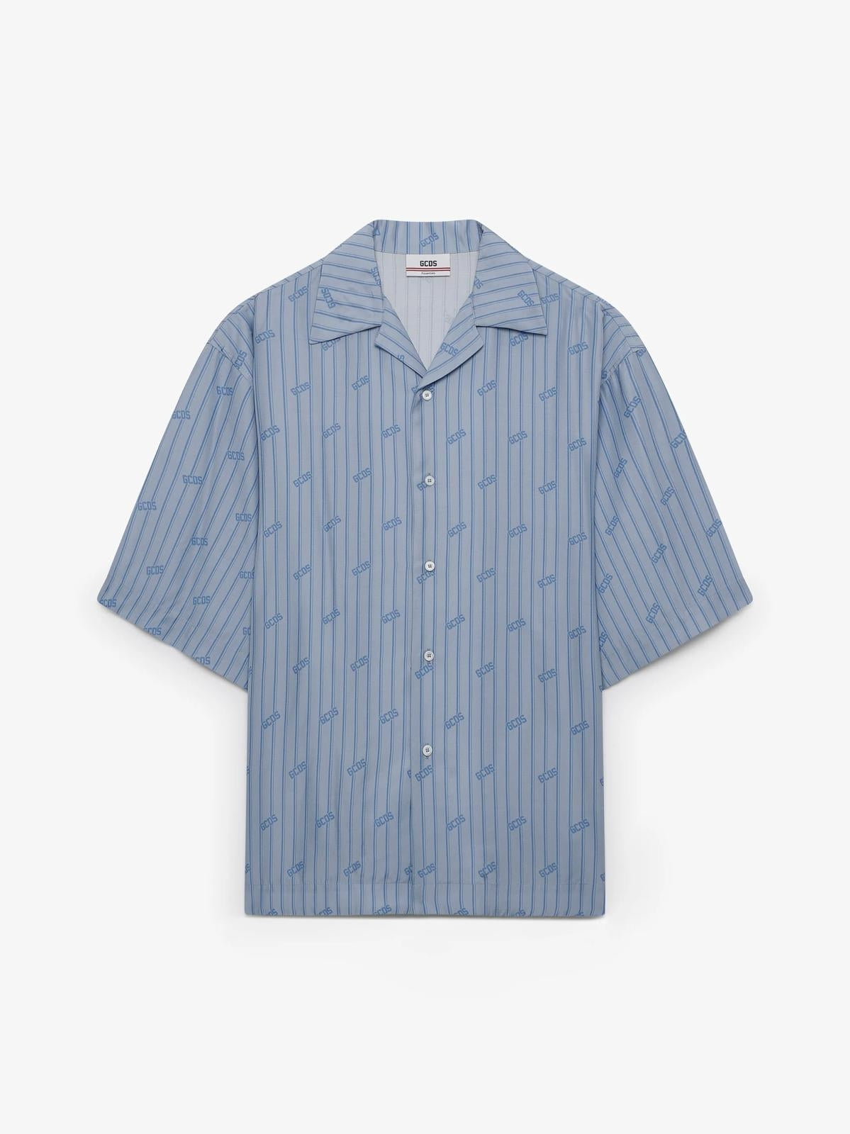Camicia GCDS con "Logo Stripe" all-over uomo