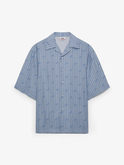 Camicia GCDS con "Logo Stripe" all-over uomo