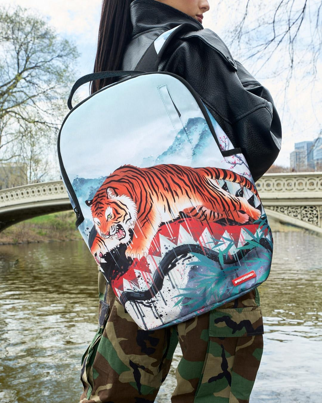 Zaino Sprayground celeste TIGER CLAW BACKPACK 