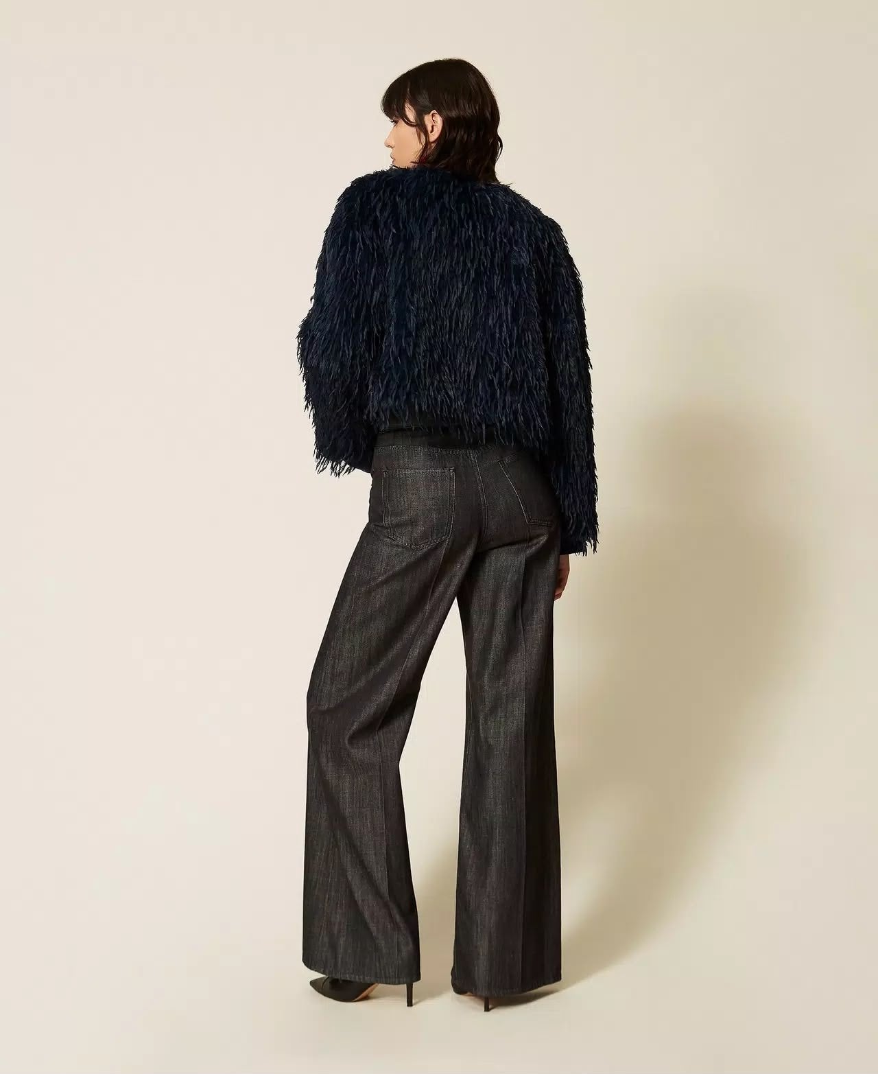 Jeans Twinset Actitude wide leg con cintura donna