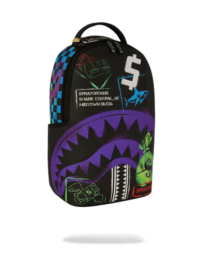 Zaino Sprayground nero Shark central stencils-black dlxsv backpack