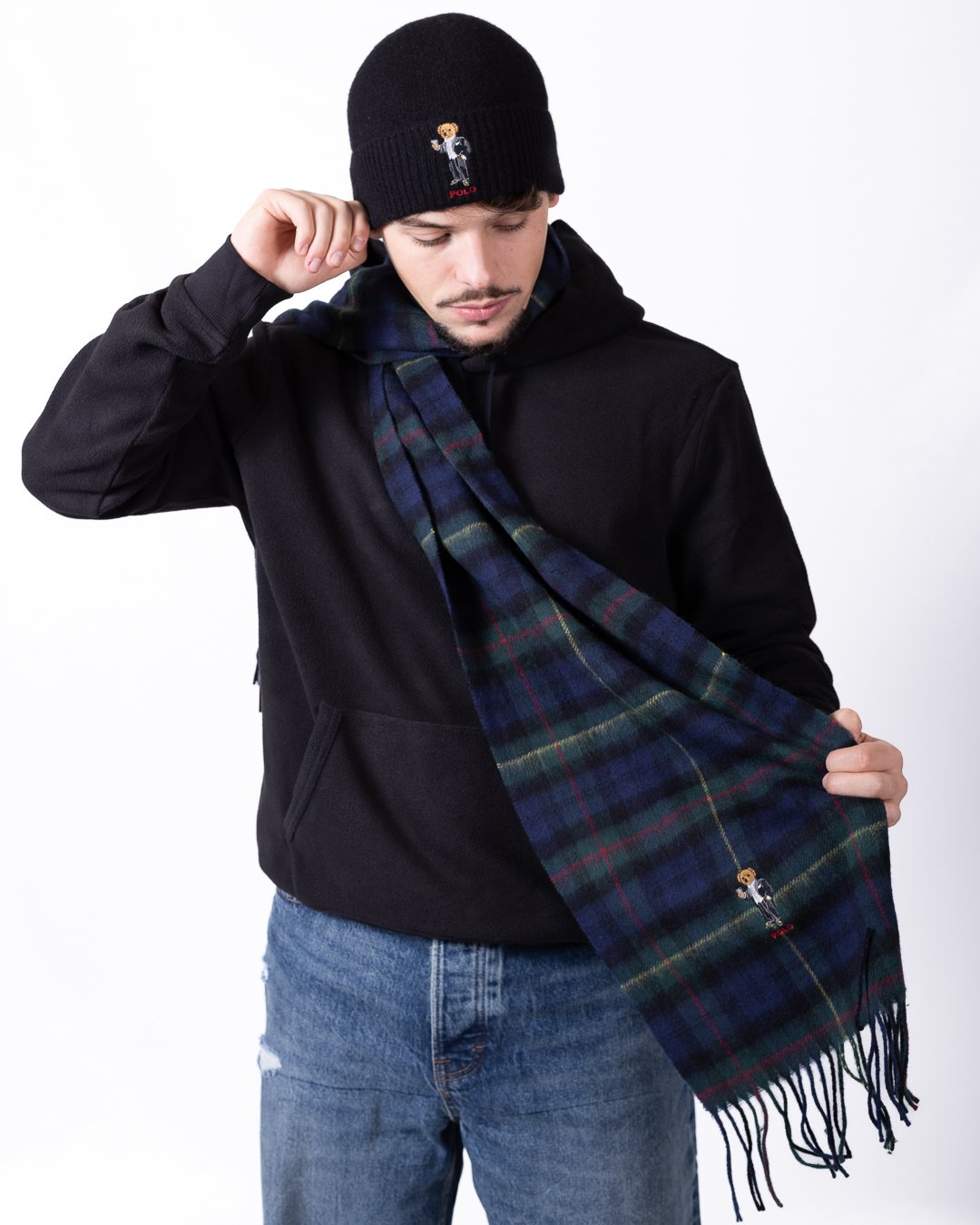 Cappello e sciarpa Polo Ralph Lauren con Polo Bear ricamato