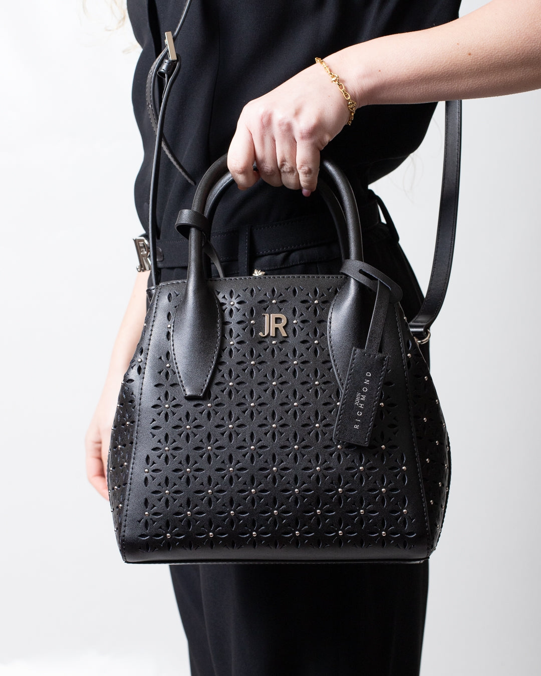 Borsa John Richmond in vera pelle con dettagli traforati donna