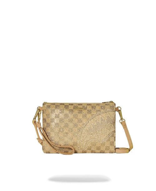 Pochette Sprayground oro 2 TONE GOLD TRINITY CROSSOVER CLUTCH clutch con tracolla
