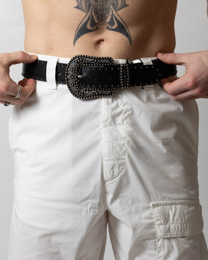 Cintura Richmond X in pelle con borchie