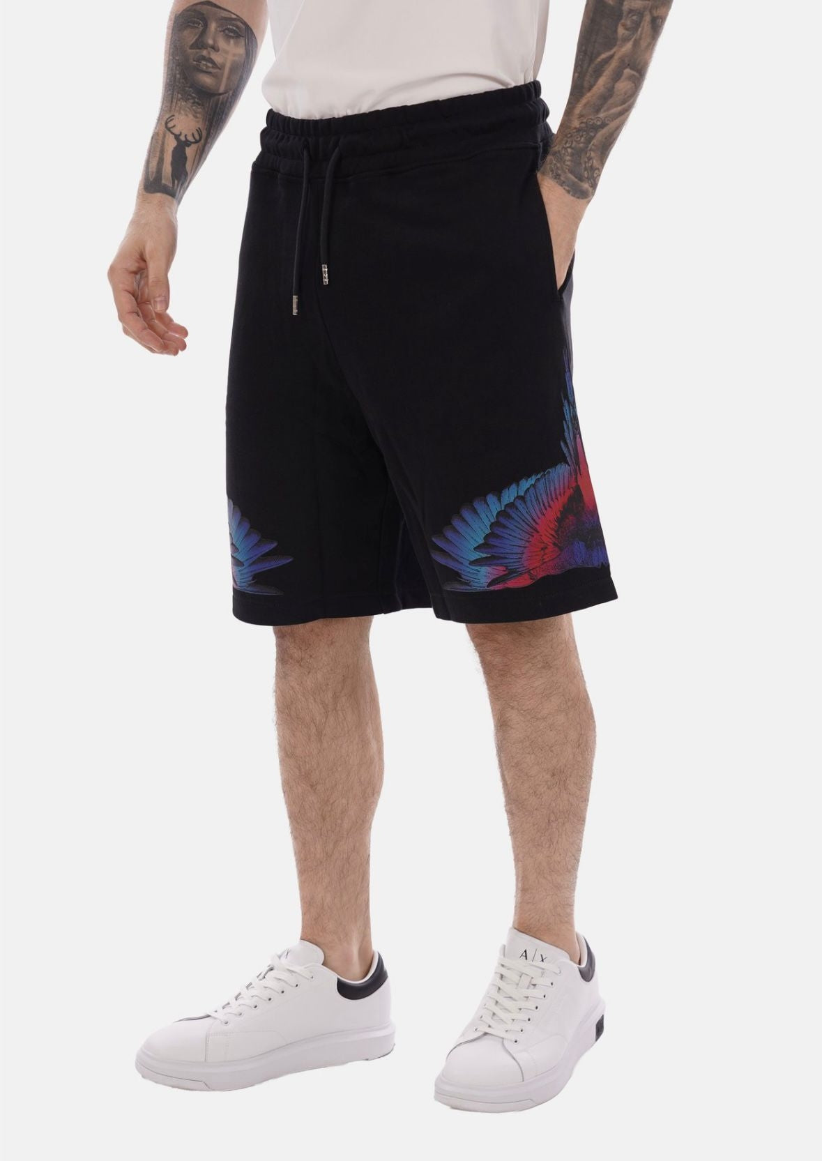 Bermuda Marcelo Burlon in felpa "Icon Wings" uomo