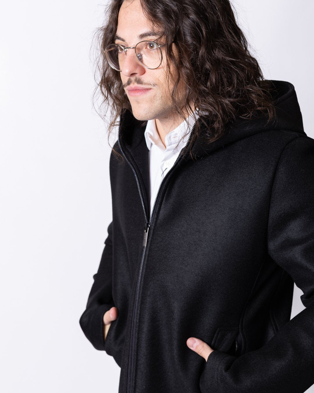 Cappotto Colmar in panno di lana con cappuccio uomo