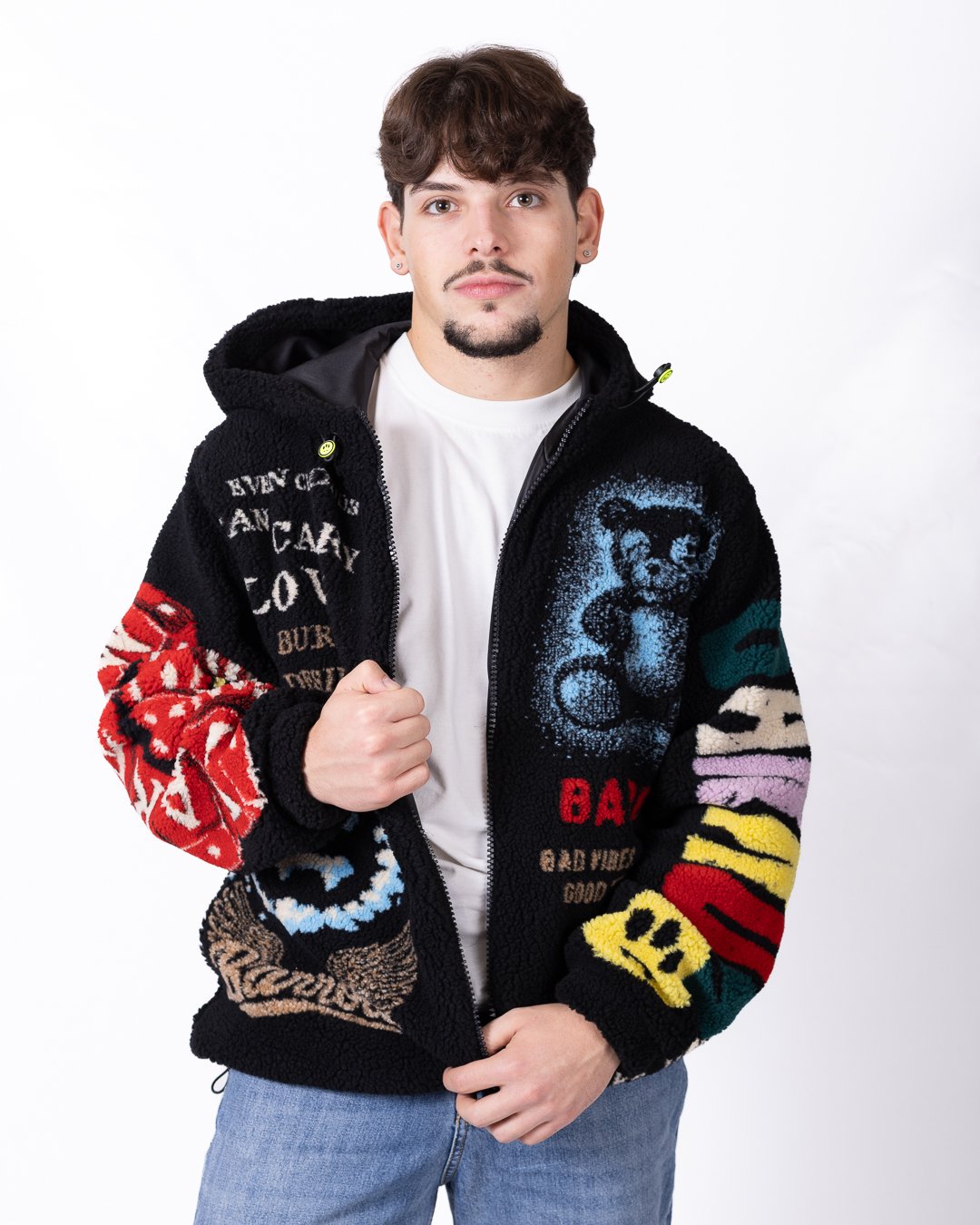 Giubbotto Barrow effetto "Teddy" con stampe di collezione