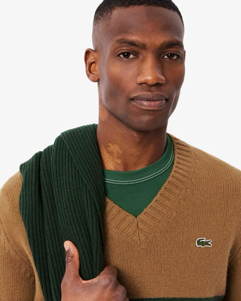 Maglia Lacoste a V in lana uomo