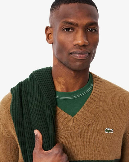 Maglia Lacoste a V in lana uomo