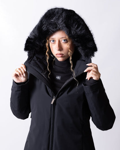 Piumino Colmar impermeabile con cappuccio e pelliccia donna