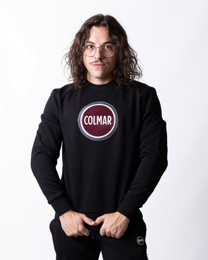 Felpa Colmar girocollo con maxi logo in spugna uomo