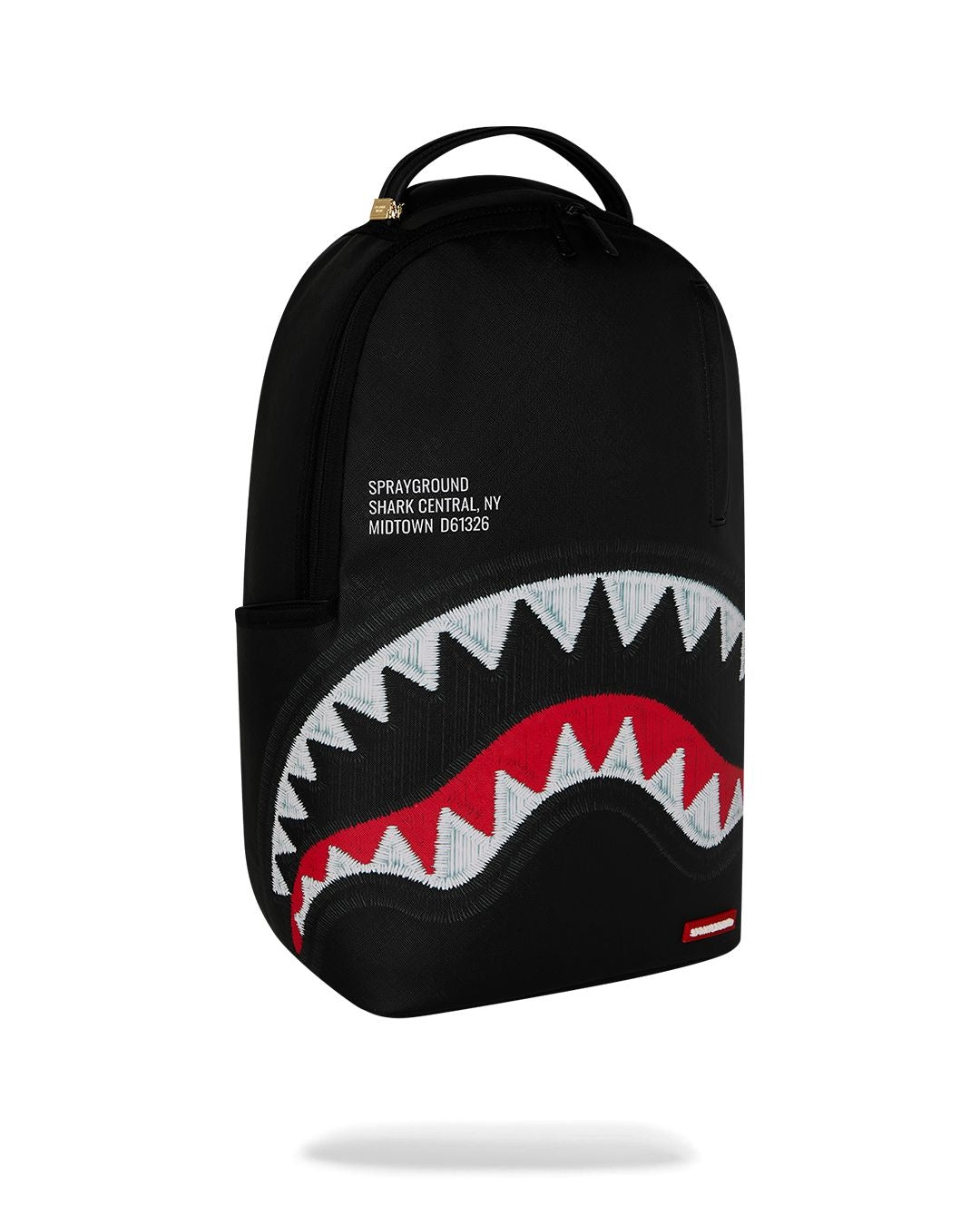 Zaino Sprayground nero SHARK CENTRAL BLACK EMBROIDERED SHARK BACKPACK
