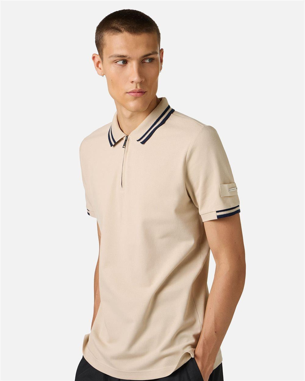 Polo Iceberg mezza zip con colletto a contrasto