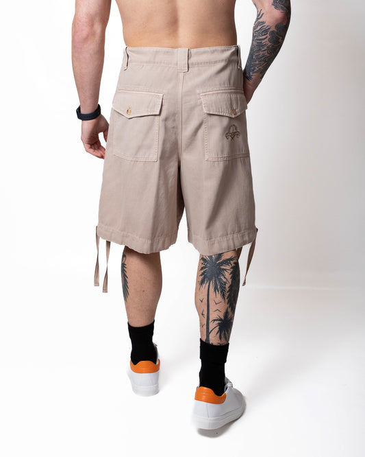 Bermuda Moschino cargo con ricamo "Laurel Crown" uomo