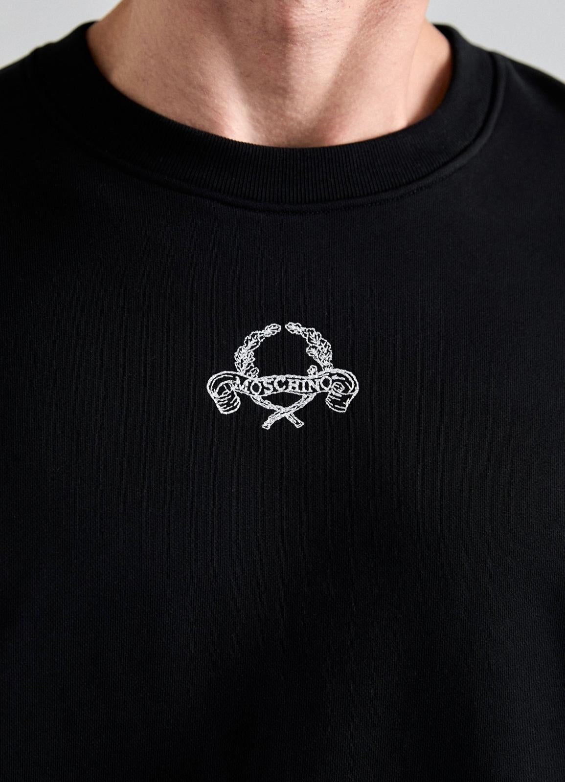 Felpa Moschino girocollo "Laurel Crown" uomo