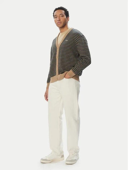 Cardigan Lacoste jacquard con logo ricamato