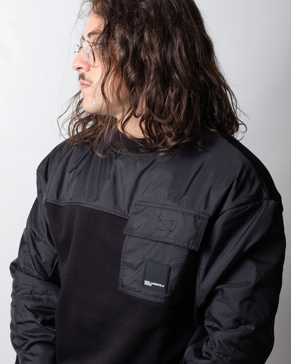 Felpa Karl Lagerfeld girocollo con dettagli in nylon uomo