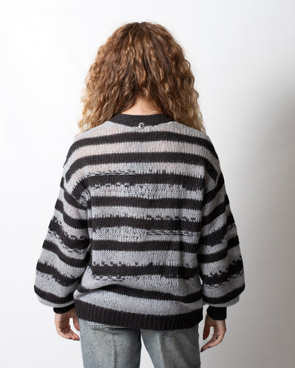 Cardigan Twinset Actitude a strisce donna