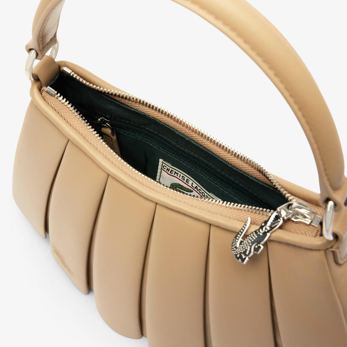 Borsa Lacoste in pelle plissettata donna