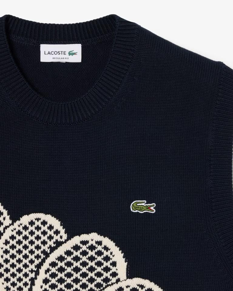 Gilet Lacoste in maglia con ricamo uomo