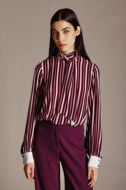 Blusa Nenette a righe con fascia removibile