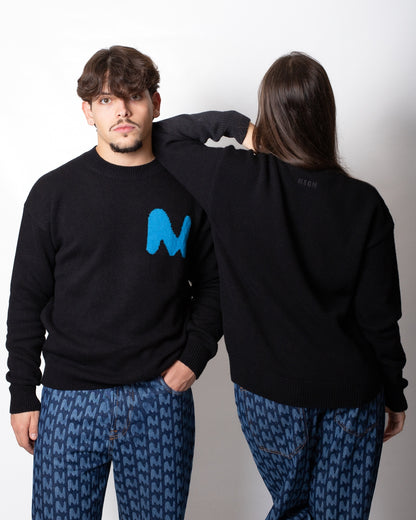 Maglia MSGM girocollo in misto lana con logo monogram