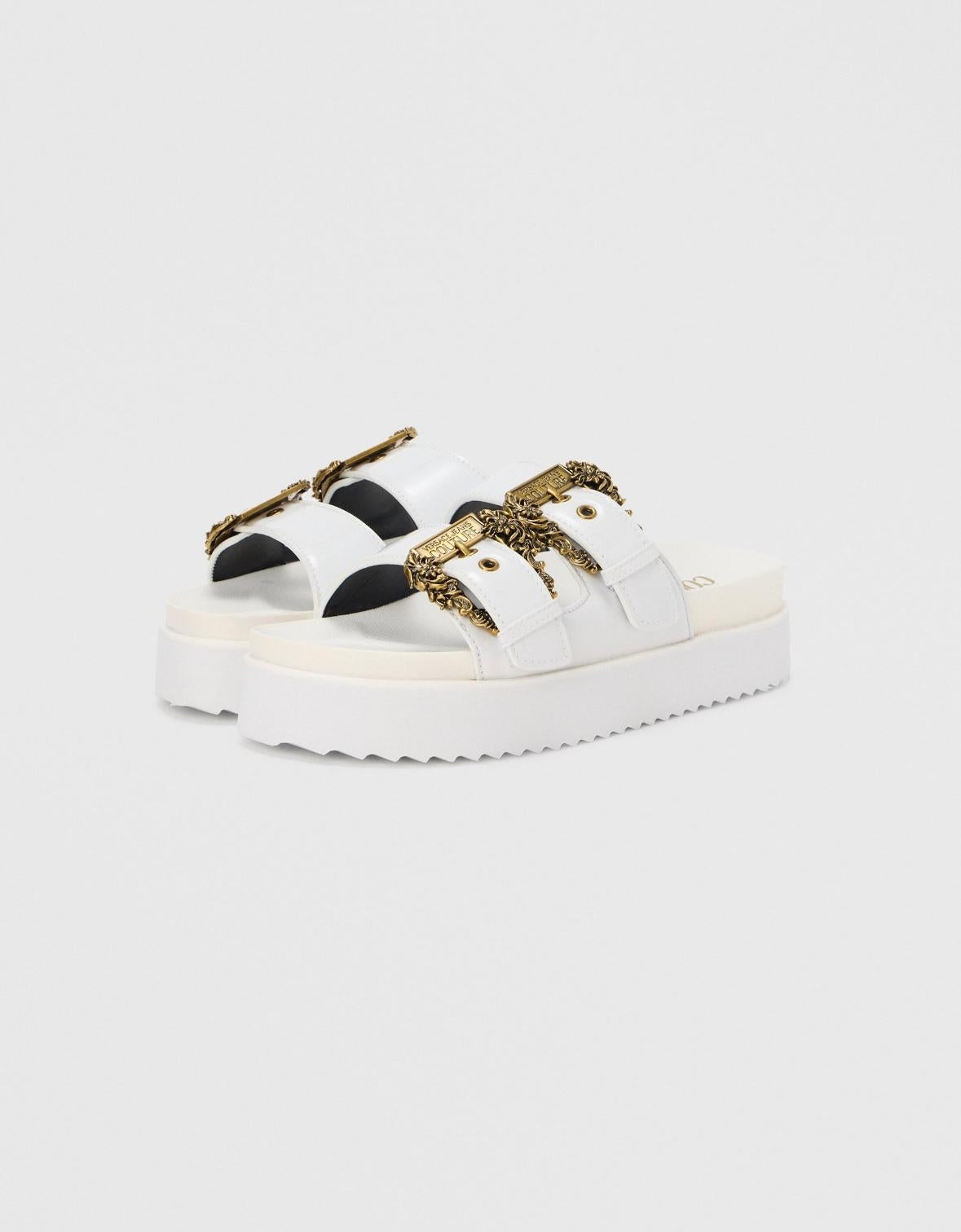 Ciabatte Versace Jeans Couture con fibbie logate donna