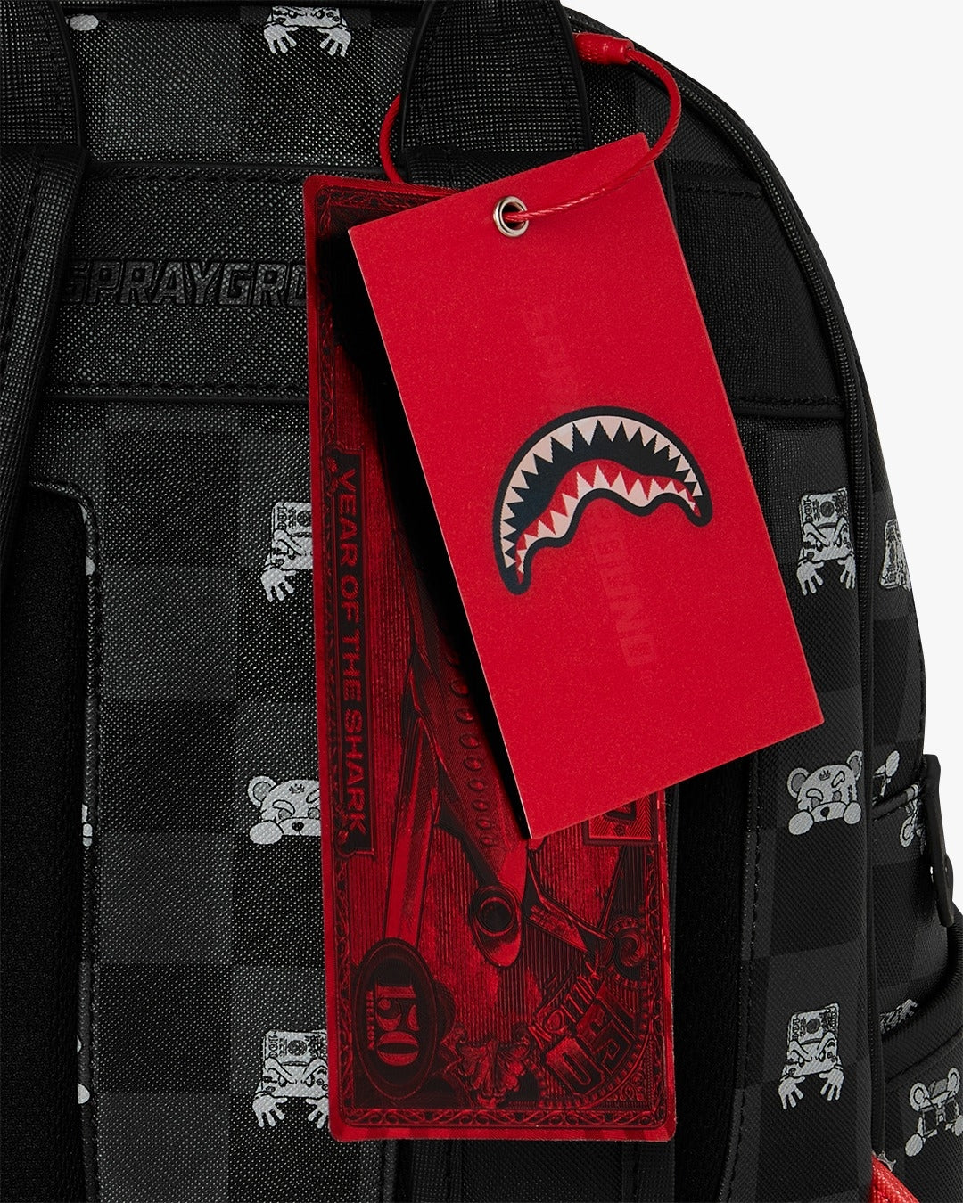 Zainetto Sprayground nero GRAY PEEKING CHARACTER CHECK SAVAGE BACKPACK