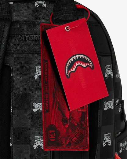 Zainetto Sprayground nero GRAY PEEKING CHARACTER CHECK SAVAGE BACKPACK