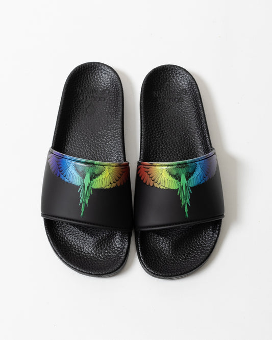 Ciabatte Marcelo Burlon in gomma "Icon Wings Rainbow" uomo