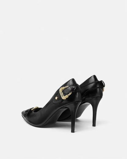 Tacchi Versace Jeans Couture in pelle con fibbie donna