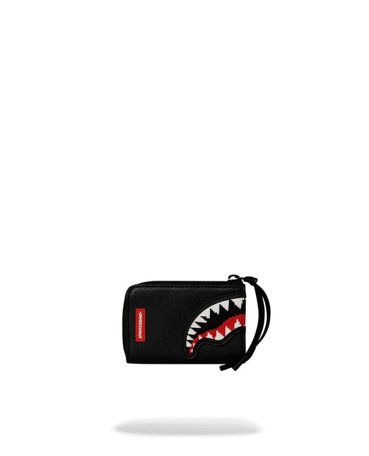 Portafoglio Sprayground nero fly knit mouth zip-out wallet