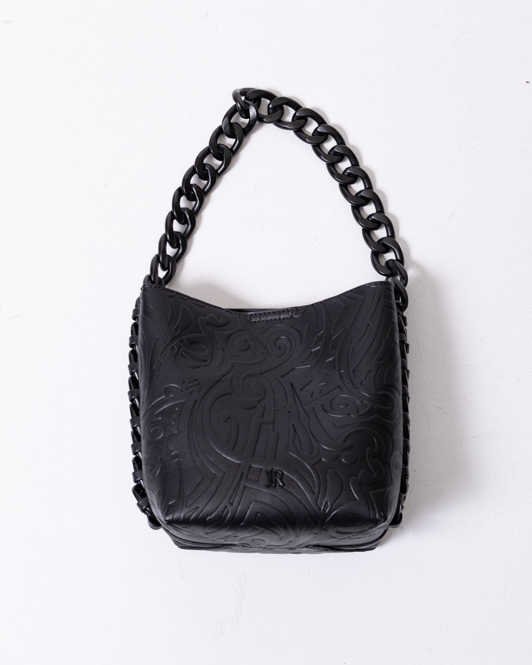 Borsa John Richmond con incisioni, rilievi e logo "JR"